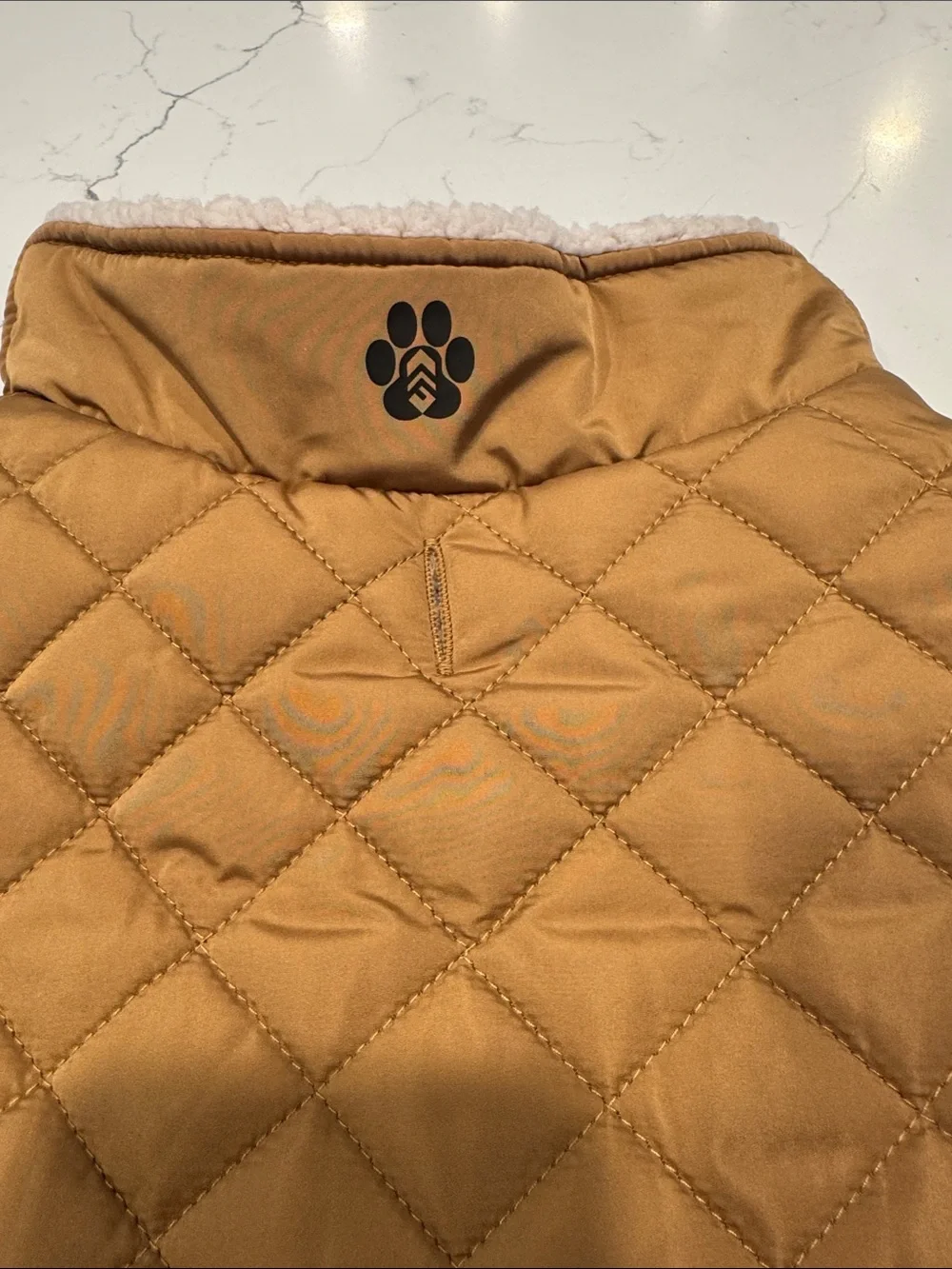 Free Country Quilted Dog Jacket - Tan Brown Sherpa lined
